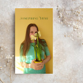 Stilvolles vertikales Foto Grün & Gelb Visitenkarte