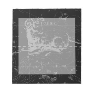 Stilvolles Vintag Aries-Sternbild von Hevelius Notizblock