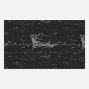 Stilvolles Vintag Aries-Sternbild von Hevelius Rechteckiger Aufkleber