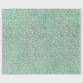 Stilvolles Vintag Sage Green Floral Muster Geschenkpapier (Flach)