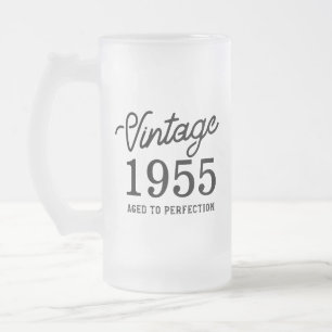 Stilvolles Vintage-Geburtsjahr - gereift bis zur P Mattglas Bierglas