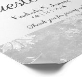 Stilvolles Vintages Pewter Wedding Gästebuchzeiche Poster (Ecke)