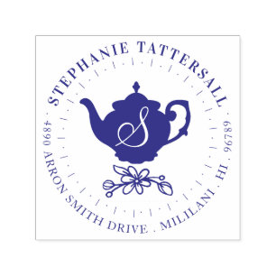 Stilvolles Vintages Teekanne-Monogramm-u. Permastempel