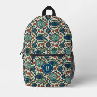Stilvolles Vintages Verziertes Blumenmuster Blau