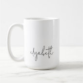 Stilvolles Vorname Minimalistisches Skript Kaffeetasse (Links)
