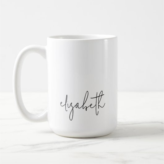 Stilvolles Vorname Minimalistisches Skript Kaffeetasse (Links)