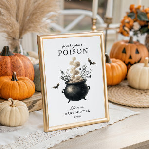 Stilvolles 'Wähle dein Gift' Halloween-Getränke-Sc Poster