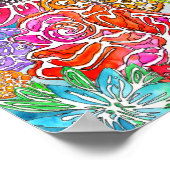 Stilvolles Watercolor Blume Collage Poster (Ecke)
