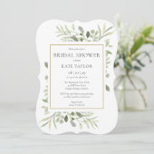 Stilvolles Watercolor Grüne Brautparty Einladung (Stehend Vorderseite)