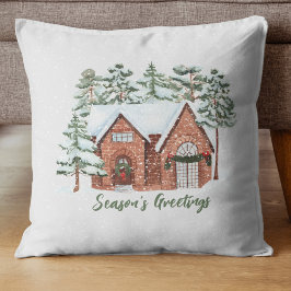 Stilvolles Watercolor Nordic Farmhouse Weihnachtsb Kissen