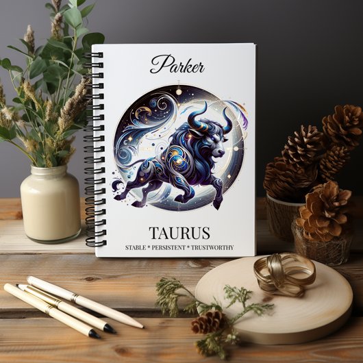 Stilvolles Watercolor Taurus Custom Journal Notizblock