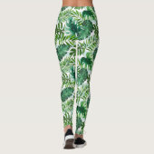 Stilvolles Watercolor Tropical Blätter Muster Leggings (Rückseite)
