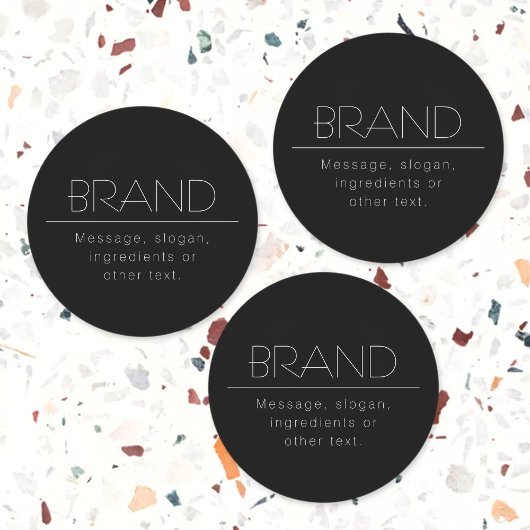 Stilvolles Waterproof Black & White Etiketten