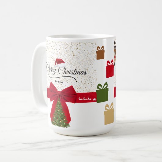 Stilvolles Weihnachten Kaffeetasse (Vorderseite Links)