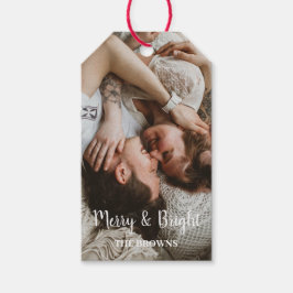 Stilvolles Weihnachten Merry Bright Family Foto Geschenkanhänger
