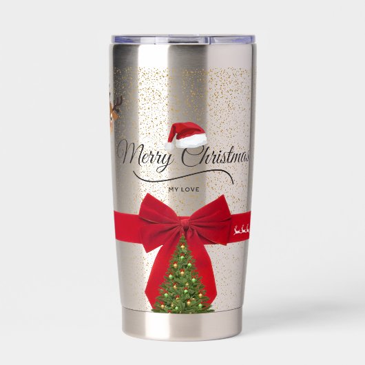 Stilvolles Weihnachten Thermobecher (Vorderseite)