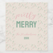Stilvolles Weihnachten Weinetikett (Einzelnes Label)