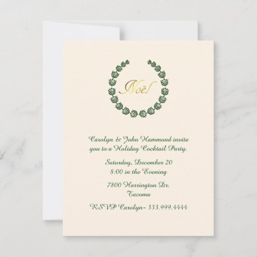 Stilvolles Weihnachten Wreath Paradies Einladung (Vorderseite)