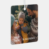 Stilvolles Weihnachts-Foto Ornament Aus Metall (Vorderseite Rechts)