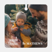Stilvolles Weihnachts-Foto Ornament Aus Metall (Rückseite)