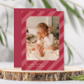 Stilvolles Weihnachts-Streifen-Foto Feiertagskarte