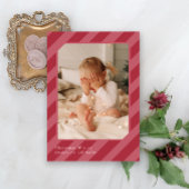 Stilvolles Weihnachts-Streifen-Foto Feiertagskarte