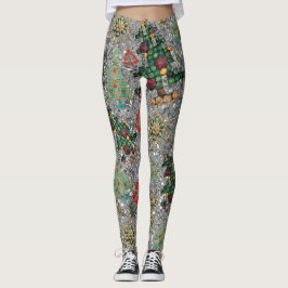 Stilvolles Weihnachtsbaum Jewel Bling Silver Leggings