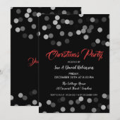Stilvolles Weihnachtsfest Silver Confetti Party Einladung (Vorne/Hinten)