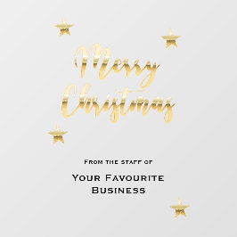 Stilvolles Weihnachtsgold und schwarz Fensteraufkleber