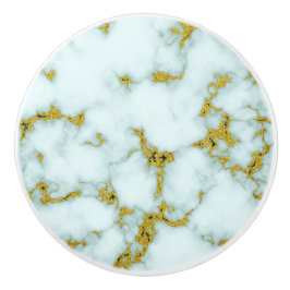 Stilvolles Weiß- und Goldmarmor | Benutzerdefinier Keramikknauf