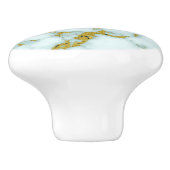 Stilvolles Weiß- und Goldmarmor | Benutzerdefinier Keramikknauf (Seitenansicht)