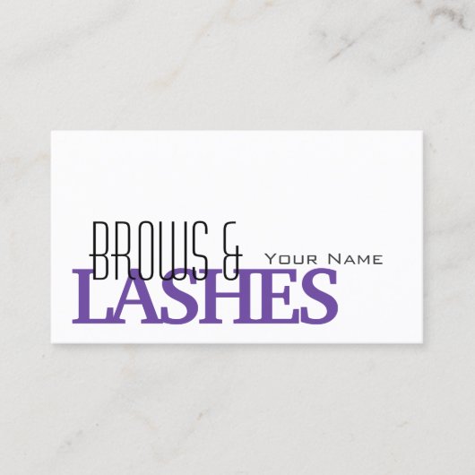 Stilvolles Weiß und Lila Einfaches Foto Beruflich Visitenkarte (Vorderseite)