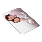 stilvolles weißes Retro-Script, Foto Magnet (Rechte Seite)