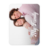 stilvolles weißes Retro-Script, Foto Magnet (Vertikal)