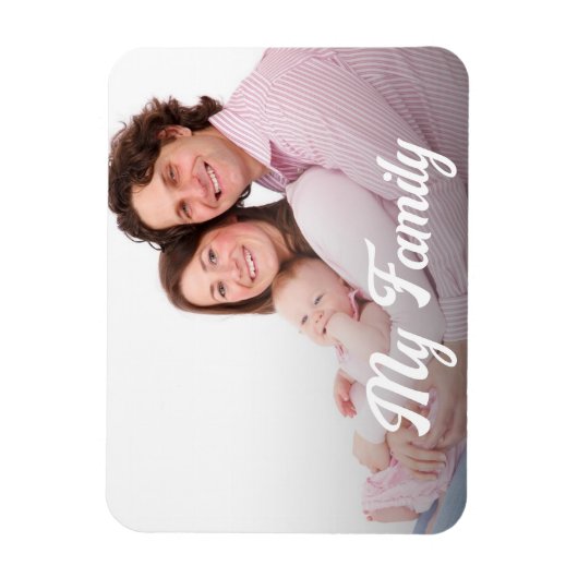 stilvolles weißes Retro-Script, Foto Magnet (Vertikal)