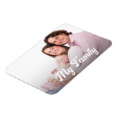 stilvolles weißes Retro-Script, Foto Magnet (Linke Seite)