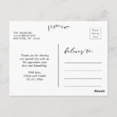 Stilvolles White Calligraphy Wedding Foto Vielen D Postkarte (Rückseite)