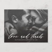 Stilvolles White Calligraphy Wedding Foto Vielen D Postkarte (Vorderseite)