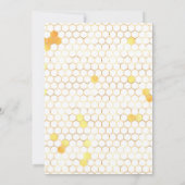 Stilvolles White Gold Honeycomb Brautparty Einladung (Rückseite)