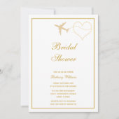 Stilvolles White Gold Travel Brautparty Einladung (Vorderseite)