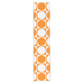 Stilvolles White&Orange Squares&Circles Design Kurzer Tischläufer (Vorderseite)
