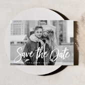 Stilvolles White Script-Foto Save the Date