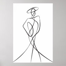 Stilvolles Woman Line Art Poster