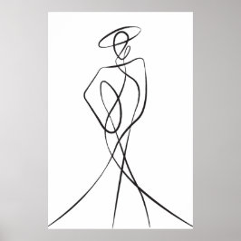 Stilvolles Woman Line Art Poster