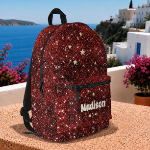 Stilvolles, wunderliches rotes schwarzes Glitter M Bedruckter Rucksack