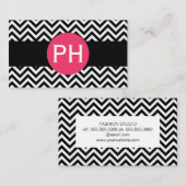 Stilvolles Zickzack Muster Visitenkarte (Vorne/Hinten)