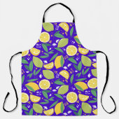 Stilvolles Zitrusfrüchte-Zitronenmuster in Blau Schürze (Vorderseite)