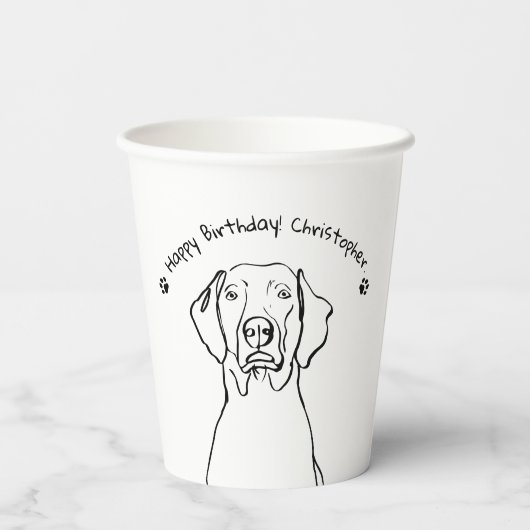 Stilweimaraner: Ihr Text, Ihr Stil Pappbecher (Rückseite)