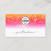 Stilweiser, farbenfroher Glitzer mit Logo Visitenkarte (Vorderseite)