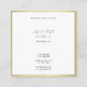 Stilweiser, moderner Minimalistischer Template Chi Quadratische Visitenkarte (Rückseite)